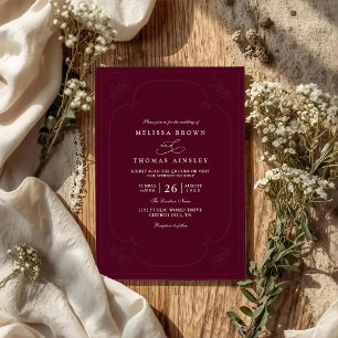 Convites Casamento QR Code Embutido Ornamentado Elegante Vi
