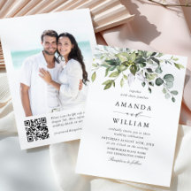 Casamento QR de Eucalyptus com Aquarela Elegante