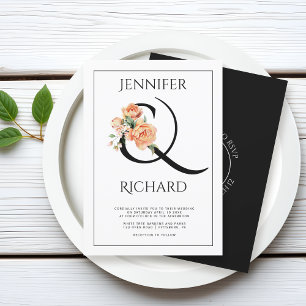 Convites Casamento QR entre Ampersand e pêssego