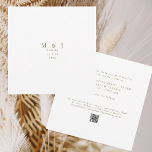 Convites Casamento Quadrado Branco Moderno Elegante e Simpl