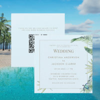 Casamento Quadrado Código QR Tartaruga Marinha Azu