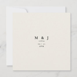 Convites Casamento Quadrado de Beige Moderno e Simples
