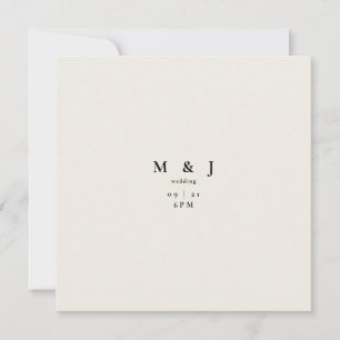 Convites Casamento Quadrado de Beige Moderno e Simples