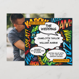 Convites Casamento Quadrado de Foto do Livro Quadrado de Di