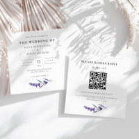 Casamento Quadrado de Lavanda Floral Elegante