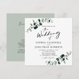 Convites Casamento Quadrado do Código QR da Caligrafia Euca