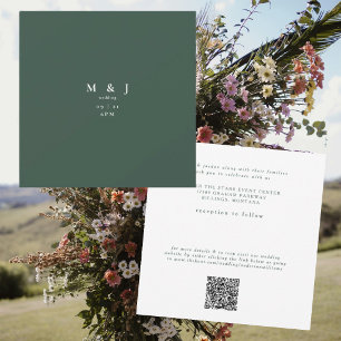 Convites Casamento Quadrado Floresta Verde Moderno Simples