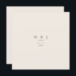 Convites Casamento Quadrado Moderno Simples e Sleek<br><div class="desc">Praça de Convite para Casamento de Creme Sleek e Simples. Contemporâneo e moderno. Código QR. Dourado texto.</div>