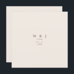 Convites Casamento Quadrado Moderno Simples e Sleek<br><div class="desc">Praça de Convite para Casamento de Creme Sleek e Simples. Contemporâneo e moderno. Código QR. Dourado texto.</div>