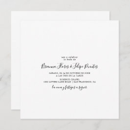 Convites Casamento Quadrado Simples Espanhol