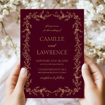 Casamento Quadro Floral Desenhado à Mão em Champan