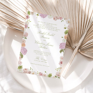 Convites Casamento Quadro Floral Verde Rosa
