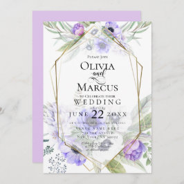 Convites Casamento | Quadro violeta da flor de anêmona
