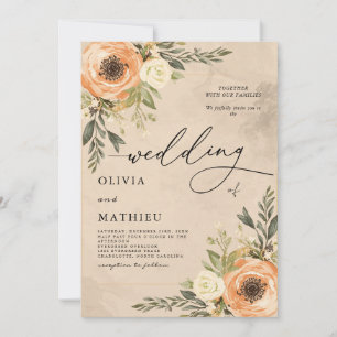 Convites Casamento Quente de Pessegueiro Floral