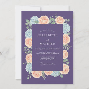 Convites Casamento Radiante de Violeta e Pêssego na Primave