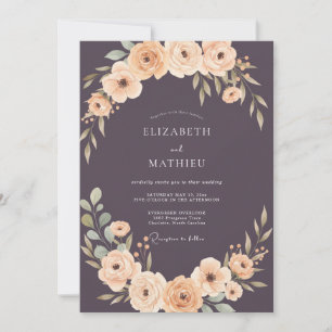 Convites Casamento Ranunculus Ameixa Eucalipto Empoeirado