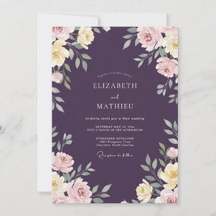 Convites Casamento Ranunculus Eucalipto Creme Marfim Ameixa