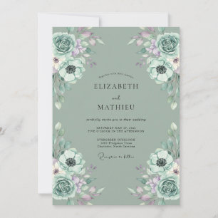 Convites Casamento Ranunculus Eucalipto Lilás Espuma do Mar