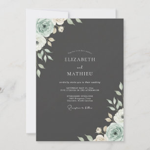 Convites Casamento Ranunculus Eucalipto Menta Carvão