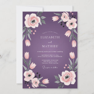 Convites Casamento Ranunculus Eucalipto Pêssego Ameixa