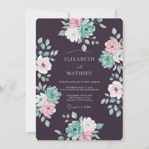 Convites Casamento Ranunculus Hortelã Ameixa Salvia