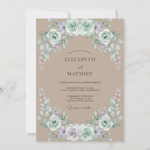 Convites Casamento Ranunculus Poeira de Eucalipto Tom Taupe