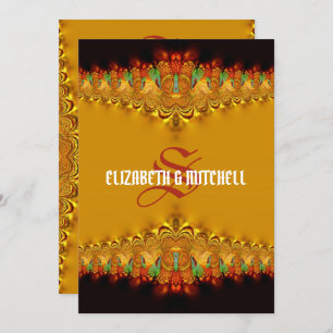 Convites Casamento Rasta Tango Dourado Lace Monograma