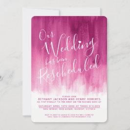 Convites Casamento reagendado de arte rosa vermelha
