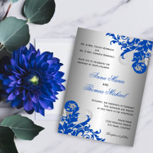 Casamento Real Azul e Silver Flourish