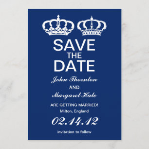Convites Casamento Real Azul Salve a Data