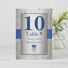 Convites Casamento Real Blue Silver Swirl