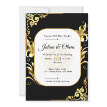 Casamento Real de Luxo Preto e Dourado