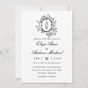 Convites Casamento Real do Monograma Branco