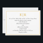 Convites Casamento Real do Monograma Dourado Elegante<br><div class="desc">Convites formais de casamento inspirados no convite real do príncipe William e Kate Middleton que se casaram em abril de 2011. Estes convites elegantes de casamento mostram seu monograma em ouro no topo,  texto formal e seus detalhes de casamento em itálico cercado por uma estrutura de ouro.</div>