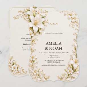 Convites Casamento Real Lírio de Marfim