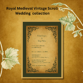 Convites Casamento Real Medieval Vintage Scroll