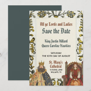 Convites Casamento Real Renascença Medieval Salve a Data