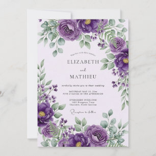 Convites Casamento Real Roxo de Primavera