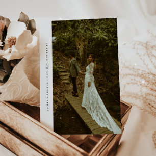 Convites Casamento & Recepção de Elopamento de Foto Minimal