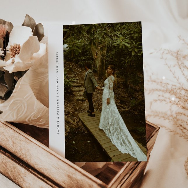 Convites Casamento & Recepção de Elopamento de Foto Minimal (Criador carregado)