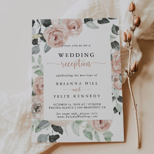 Convites Casamento Recepção Rosa Clássica Geométrica