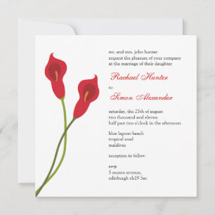 Convites Casamento Red Calla Lily