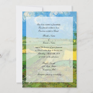 Convites Casamento religioso. Campos de Trigo em Auvers