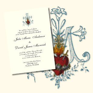 Convites Casamento Religioso Clássico Elegante Católico Inv