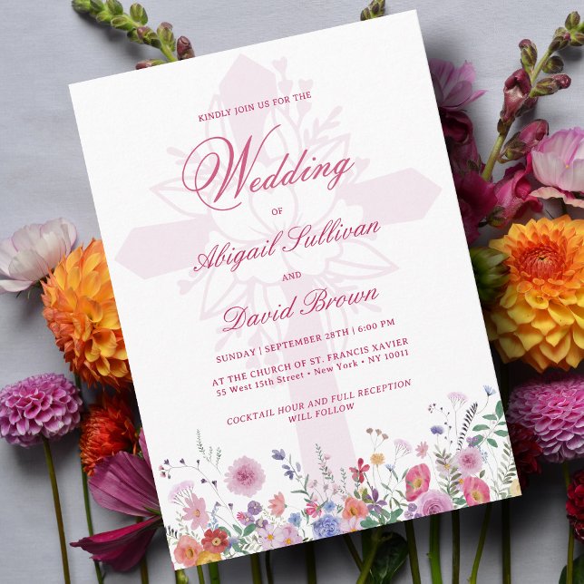 Convites Casamento Religioso com Flores Silvestres Frescas (Criador carregado)