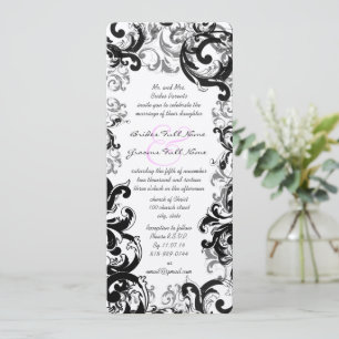 Convites Casamento Renascentista Medieval Preto e Branco