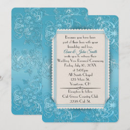 Convites Casamento Renovável de Vow Embossed Turquoise