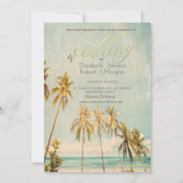 Convites Casamento Retro Beach Palms