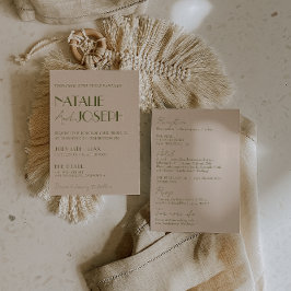 Convites Casamento Retro Chique Verde Oliva em Tudo Incluíd