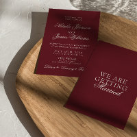 Casamento Retro Clássico Burgundy Fancy Old Money
